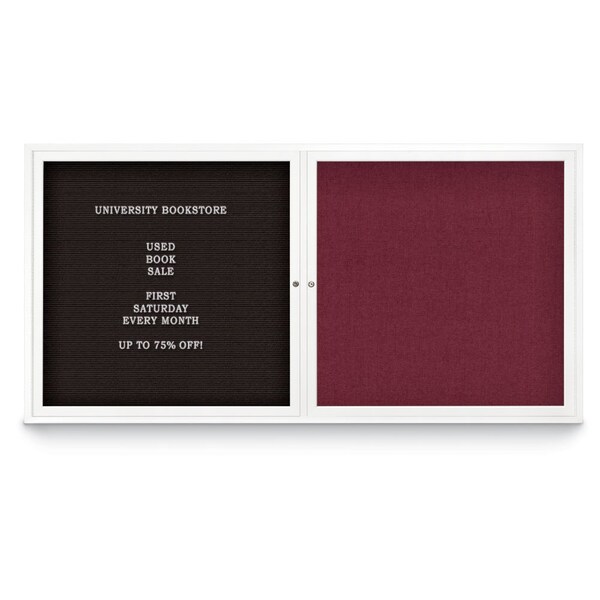 Corkboard, Single Door, Radius Frame, 18x24", Satin/Cloud